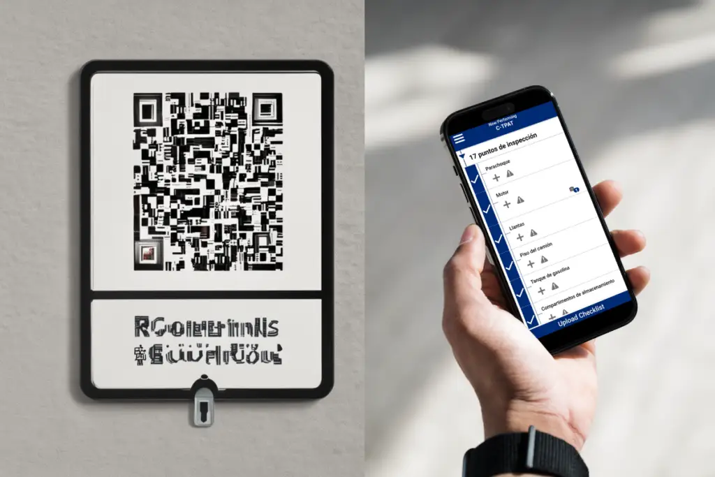 Comparación entre tecnología obsoleta y moderna: un código QR frente a una interfaz de usuario intuitiva para gestionar rondines, destacando la eficiencia de Rondinero.